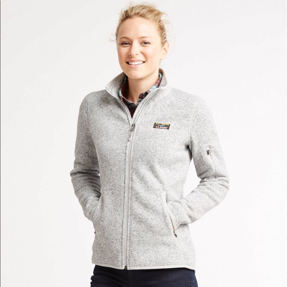 LL Bean Fleece Zip Up Kelp Green Womens Small